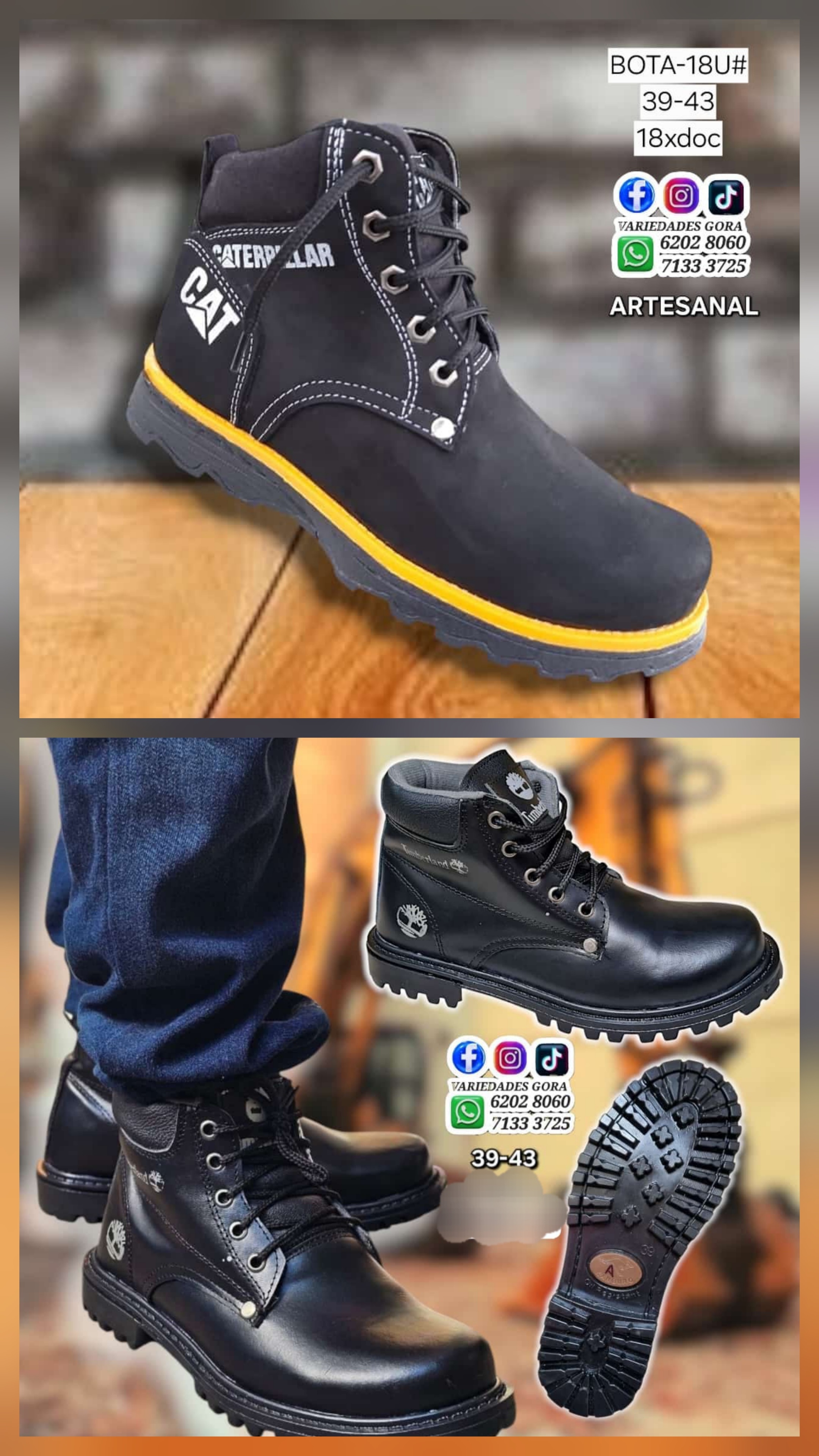 ARTESANAL GENERAL BOTA SIN CUBO HOMBRE
