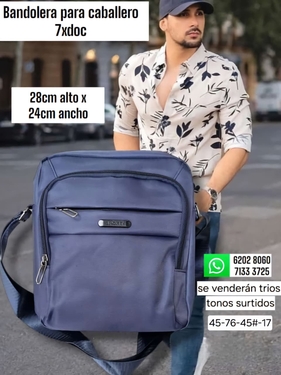 BANDOLERA AZUL OSCURO-HOMBRE-26CM DE ALTO X 24CM DE ANCHO