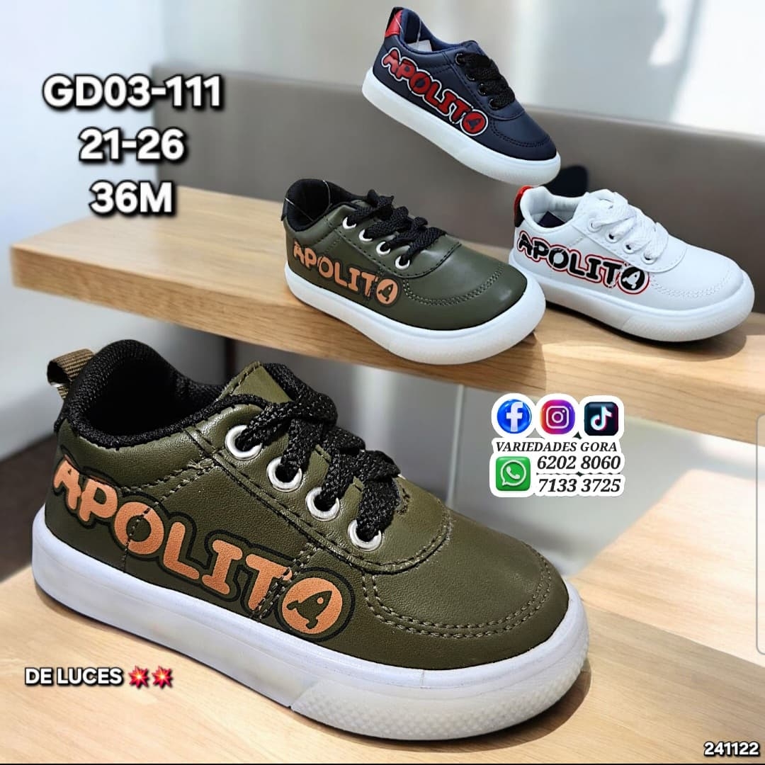 APOLITO ZAPATO LUCE NIÑO 21-26