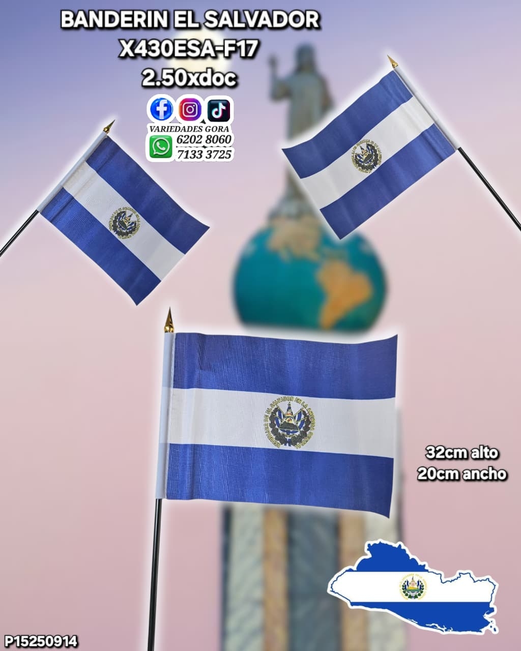 BANDERA DE MANO 32X20 P15