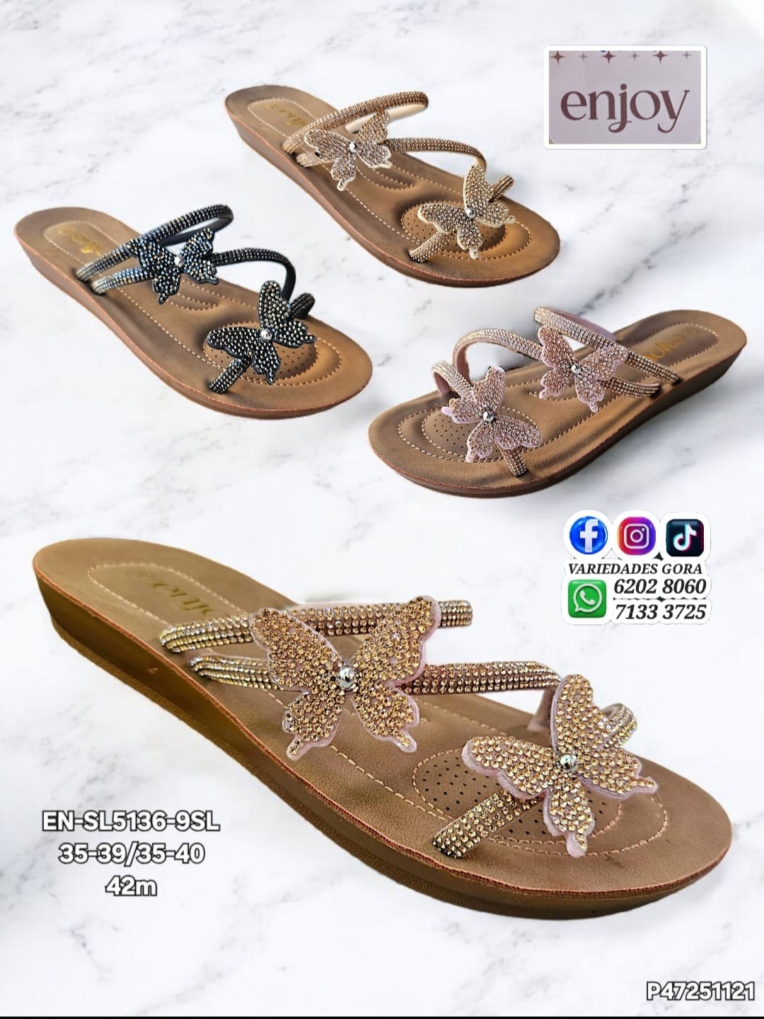 SANDALIA DAMA ENJOY 35-40 DE PACHITA MARIPOSA P47