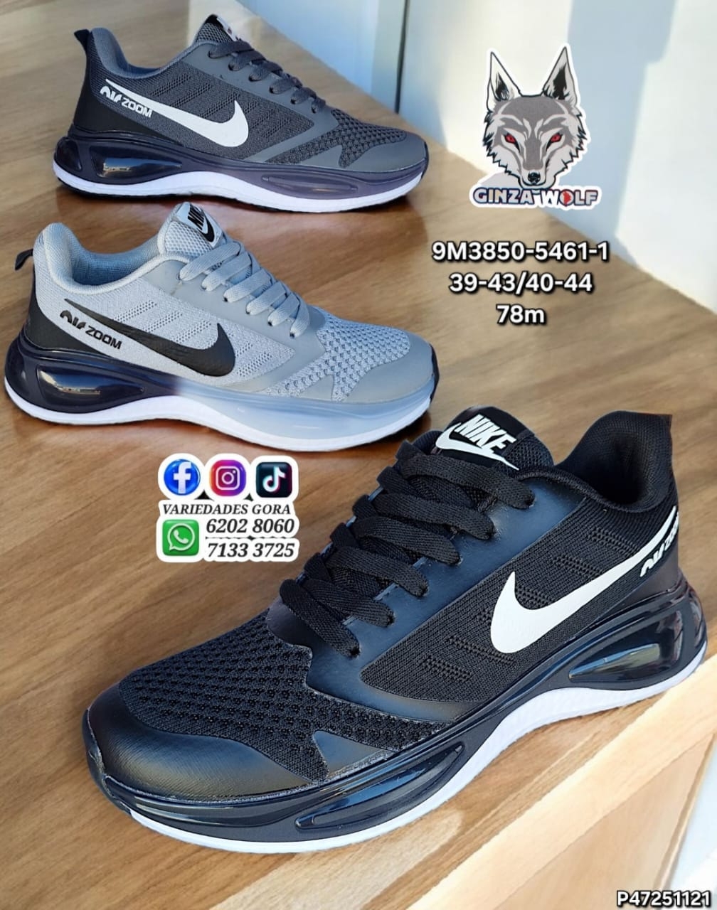 ZAPATO MARCA HOMBRE 39-44 GINZA WOLF P47