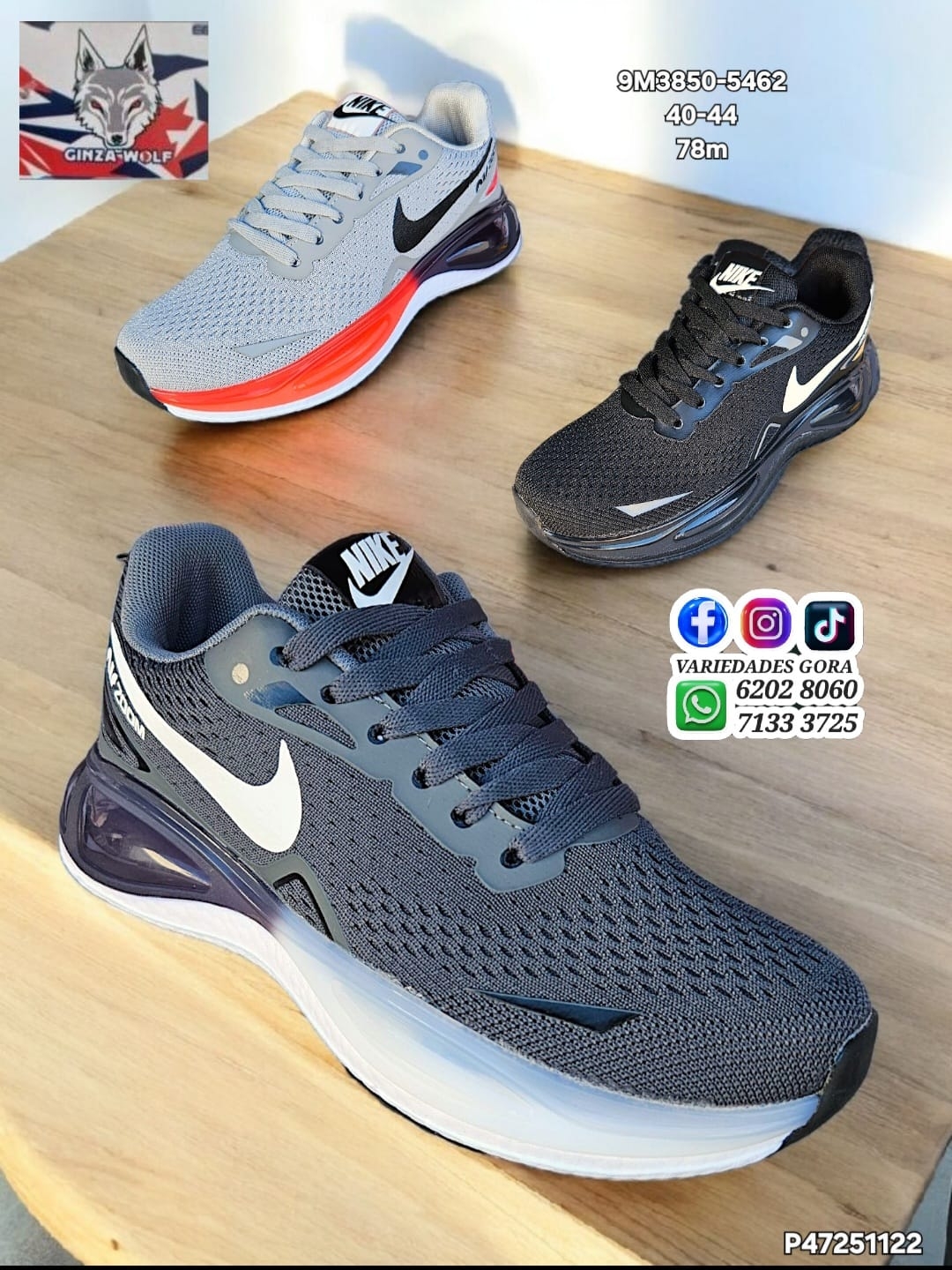 ZAPATO MARCA HOMBRE 40-44 NK GINZA WOLF P47