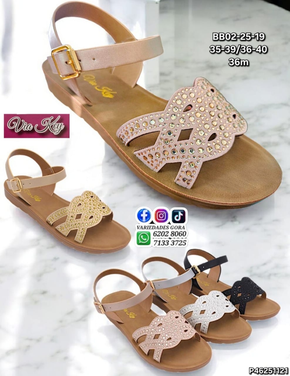 SANDALIA BROCHE DAMA 35-40 VIA KEY P47