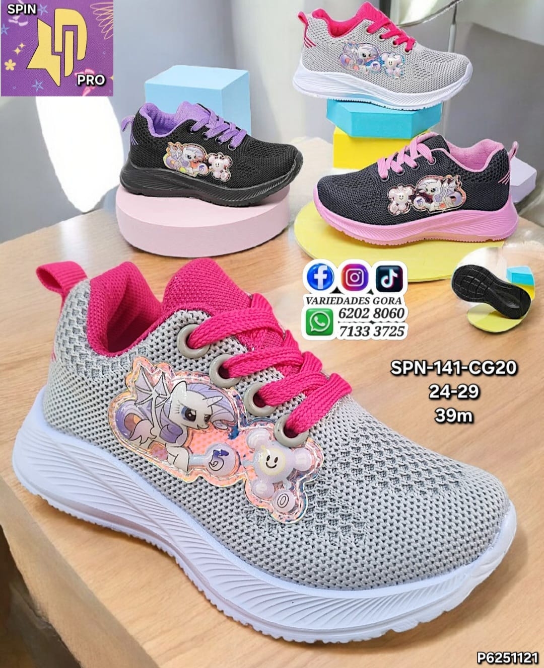 ZAPATO TENIS NIÑA 24-29 SPIN PRO P6