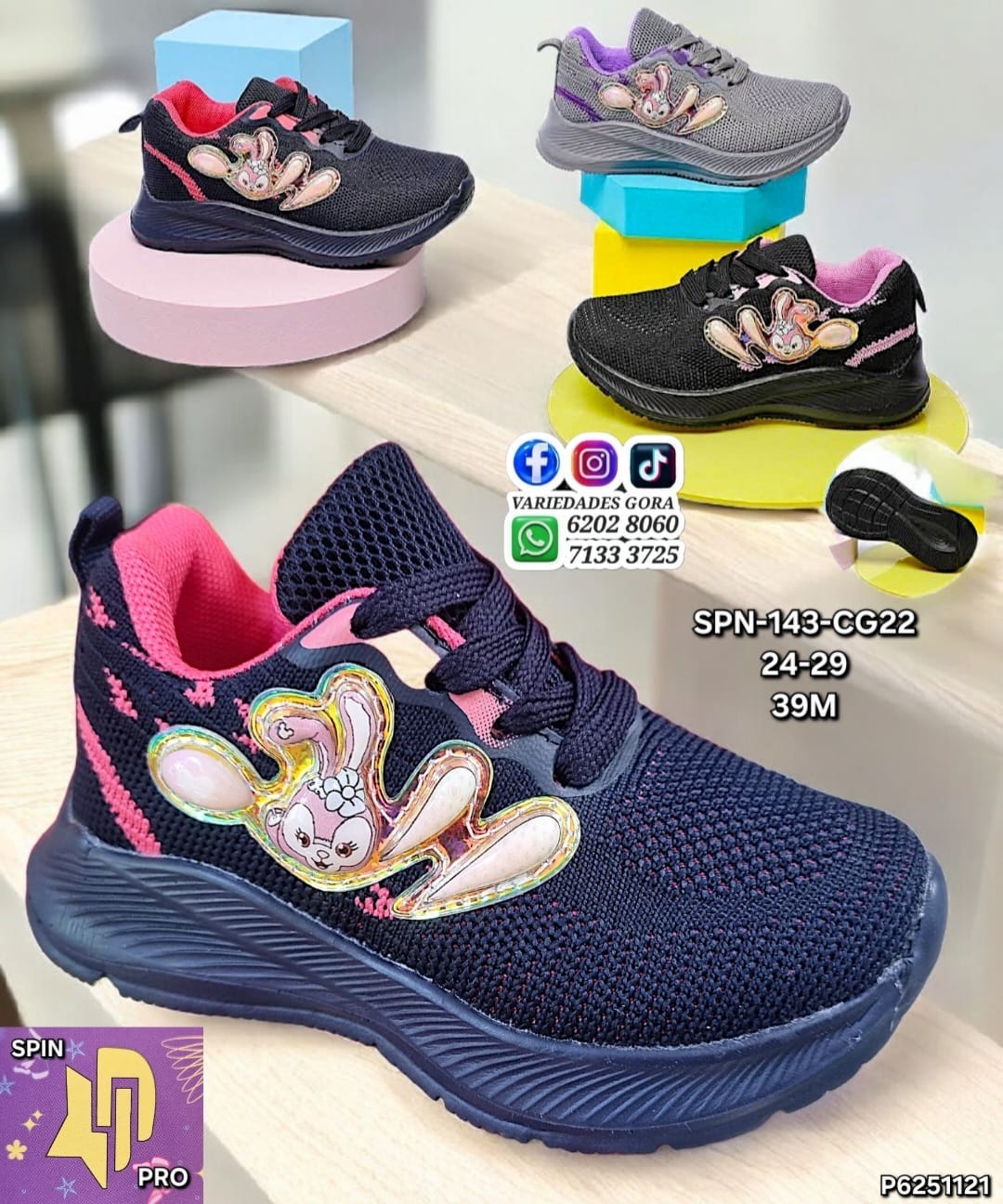 ZAPATO TENIS NIÑA 24-29 SPIN PRO P6