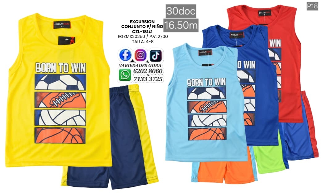 CONJUNTO PARA NIñO 4-8 EXCURSION P18