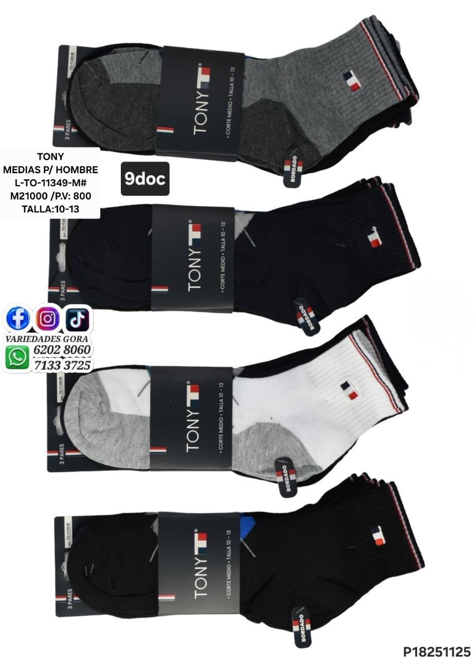 MEDIAS PARA HOMBRE 10-13 TONY P18
