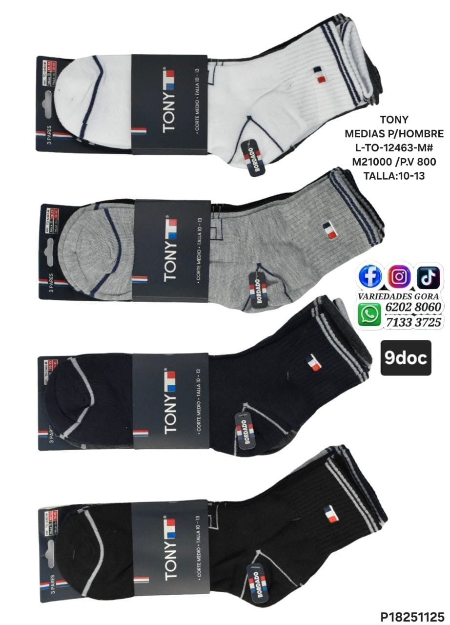 MEDIAS PARA HOMBRE 10-13 TONY P18