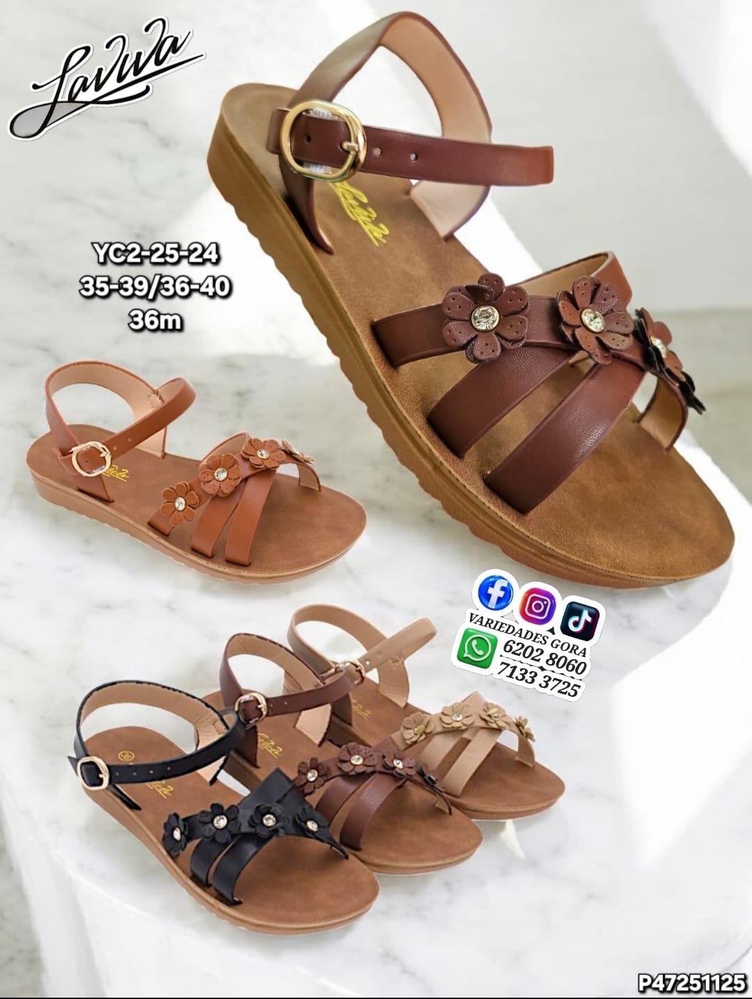 SANDALIA DAMA LAVIVA 35-40 DE TALON PACHITA P47