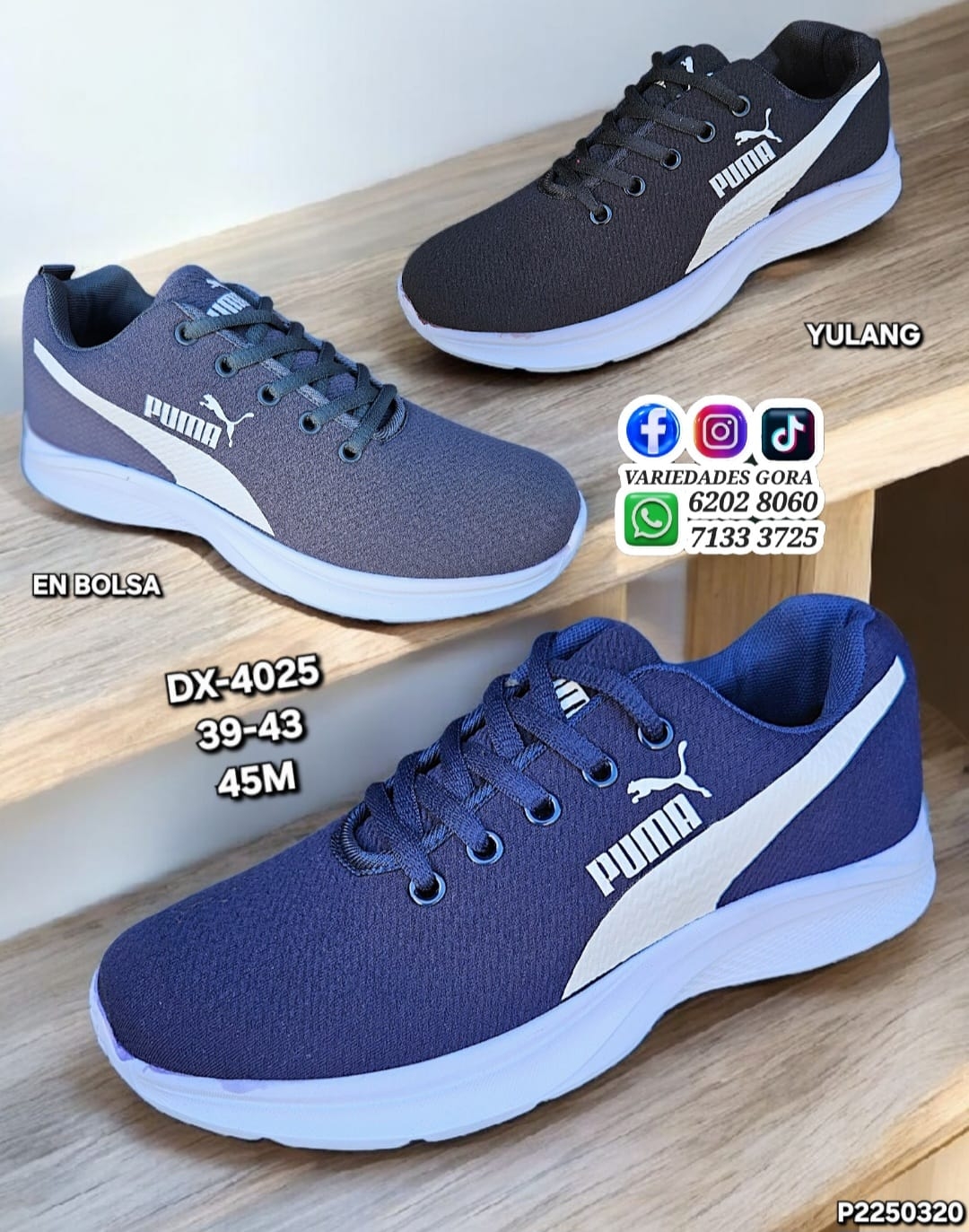 ZAPATO HOMBRE MARCA PM YULAG 39-43 EN BOLSA P22