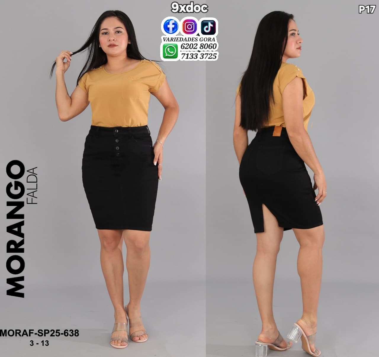 FALDA DAMA 3-13 MORANGO P17