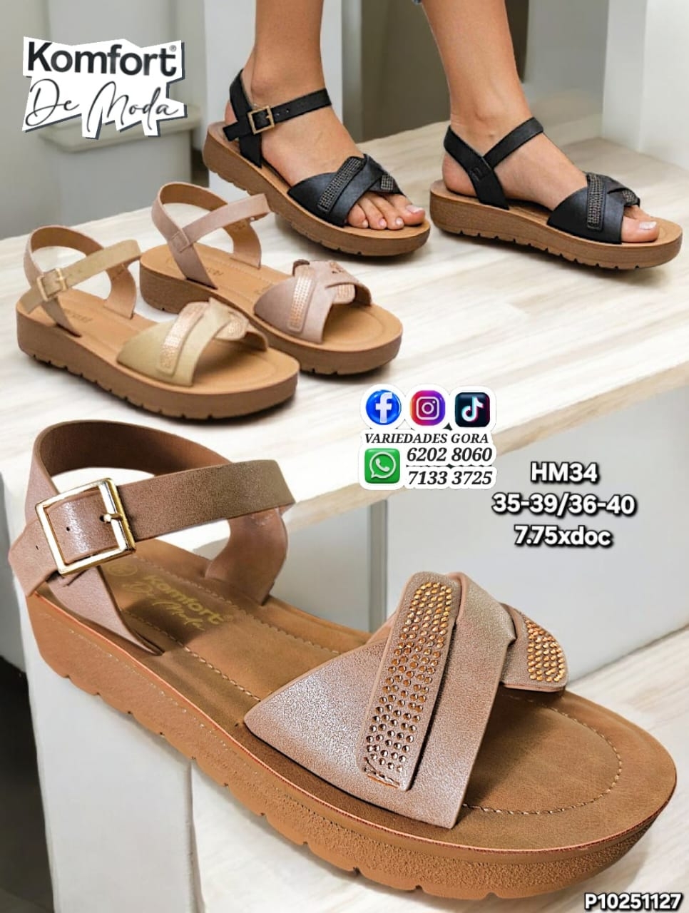 SANDALIA BROCHE DAMA 35-40 KOMFORT P10