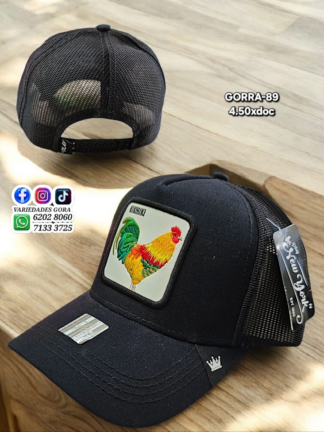 GORRA HOMBRE NEGRA GALLO GJ-CAP P30