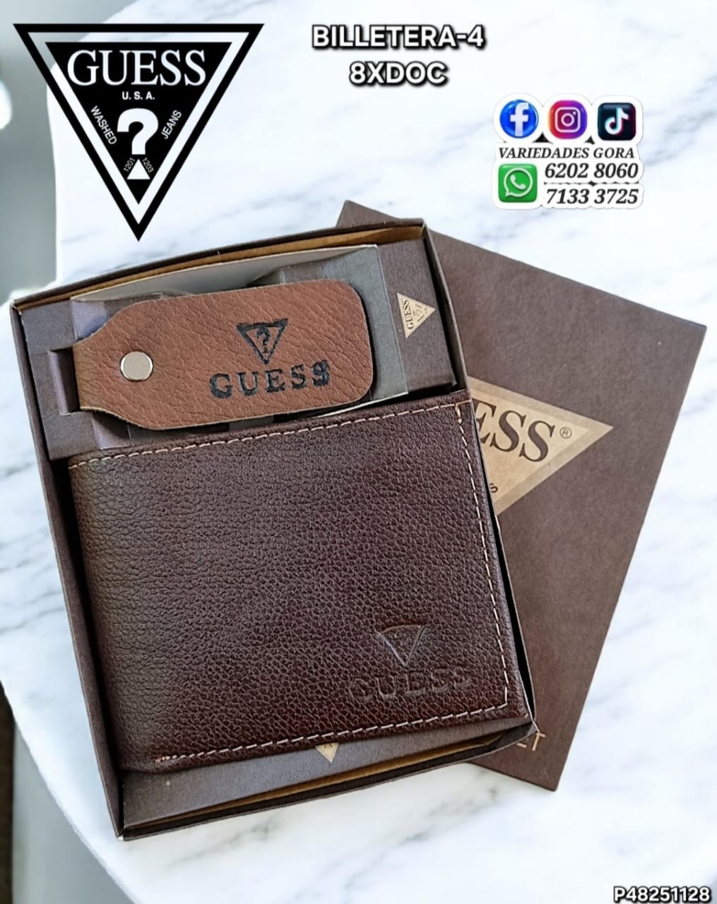 BILLETERA HOMBRE CAFE GUES CON LLAVERO P48