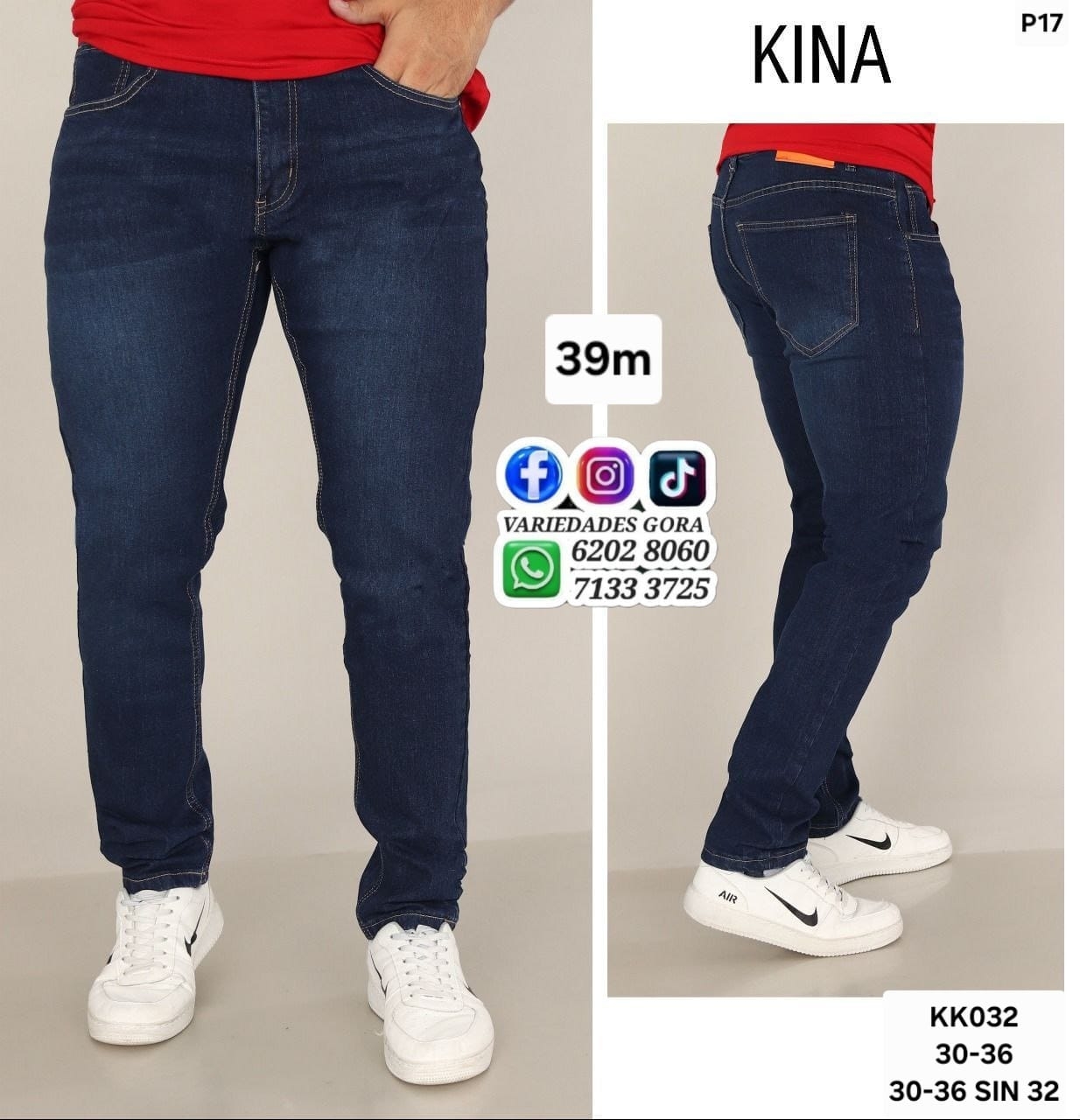 PANTALON HOMBRE KINA AZUL  30-38 P17