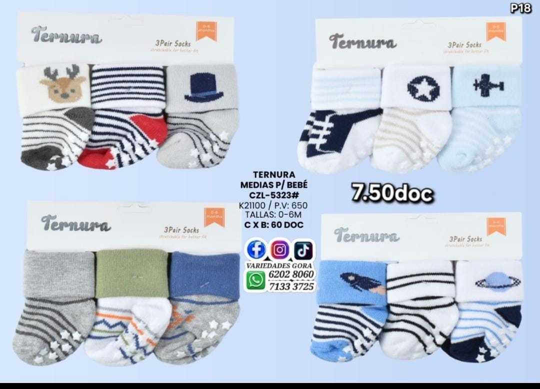MEDIAS PARA BEBE 0-6 TERNURA P18