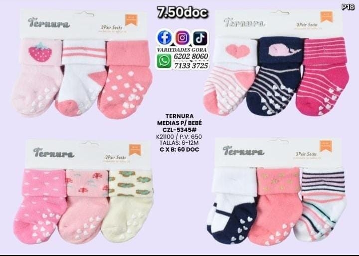 MEDIAS PARA BEBE 6-12 TERNURA P18