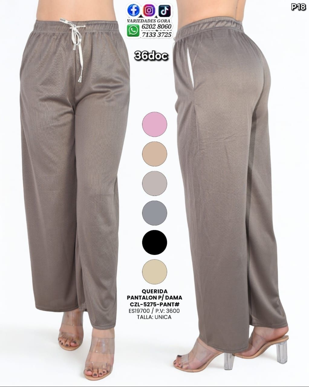 PANTALON DAMA QUERIDA TALLA UNICA P18