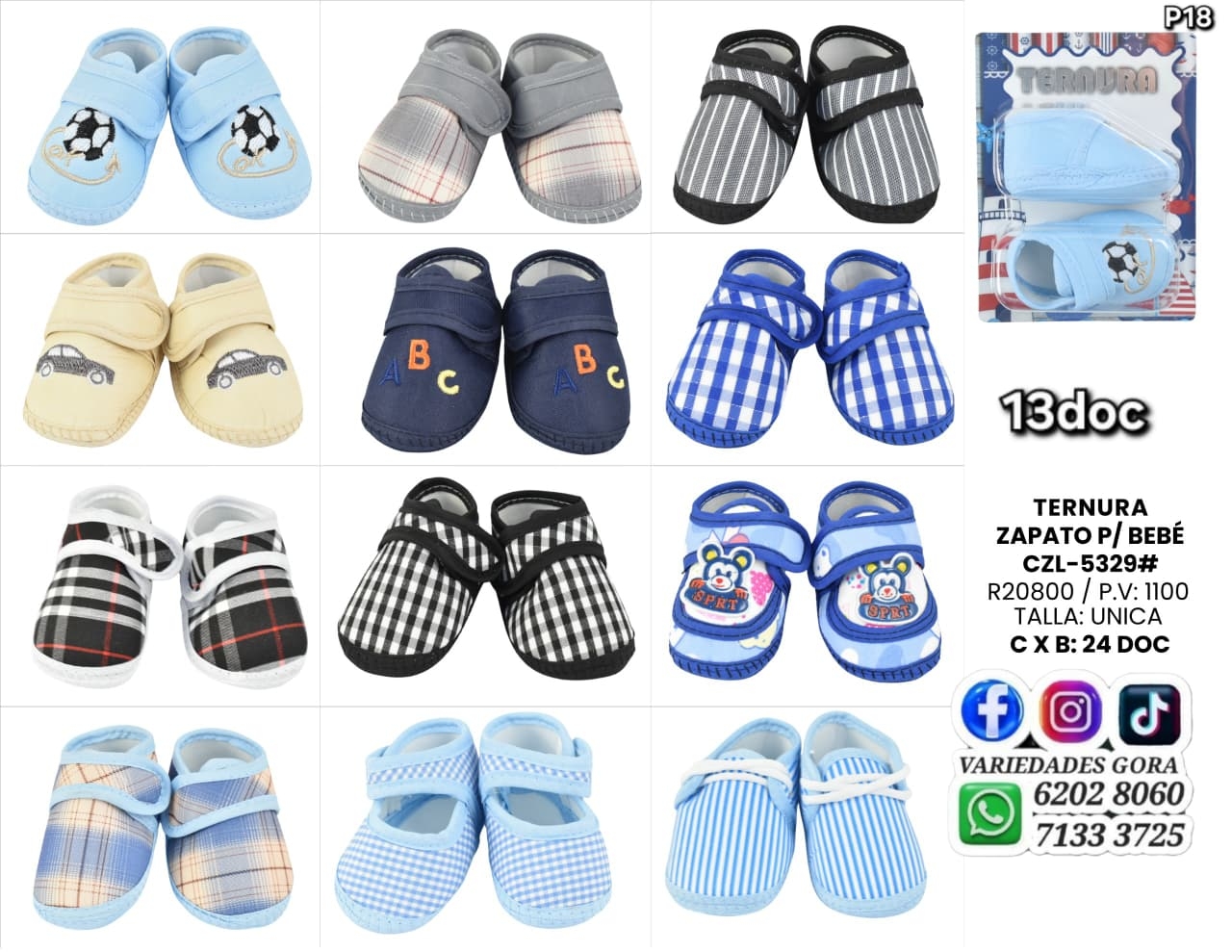 ZAPATO PARA BEBE NIÑO TALLA UNICA TERNURA P18