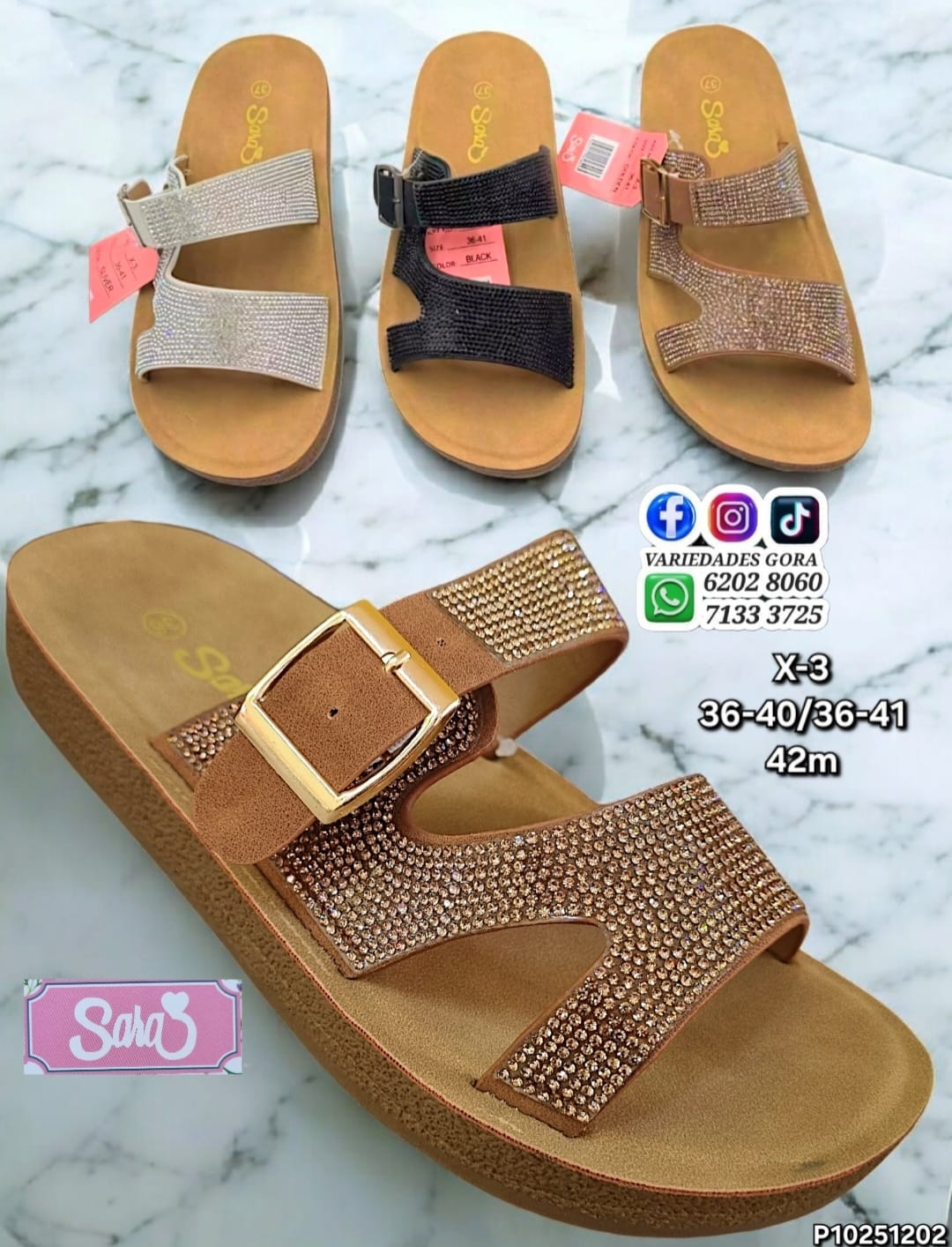 SANDALIA DAMA SARA 36-41 DE METER PACHITA BRILLO P10