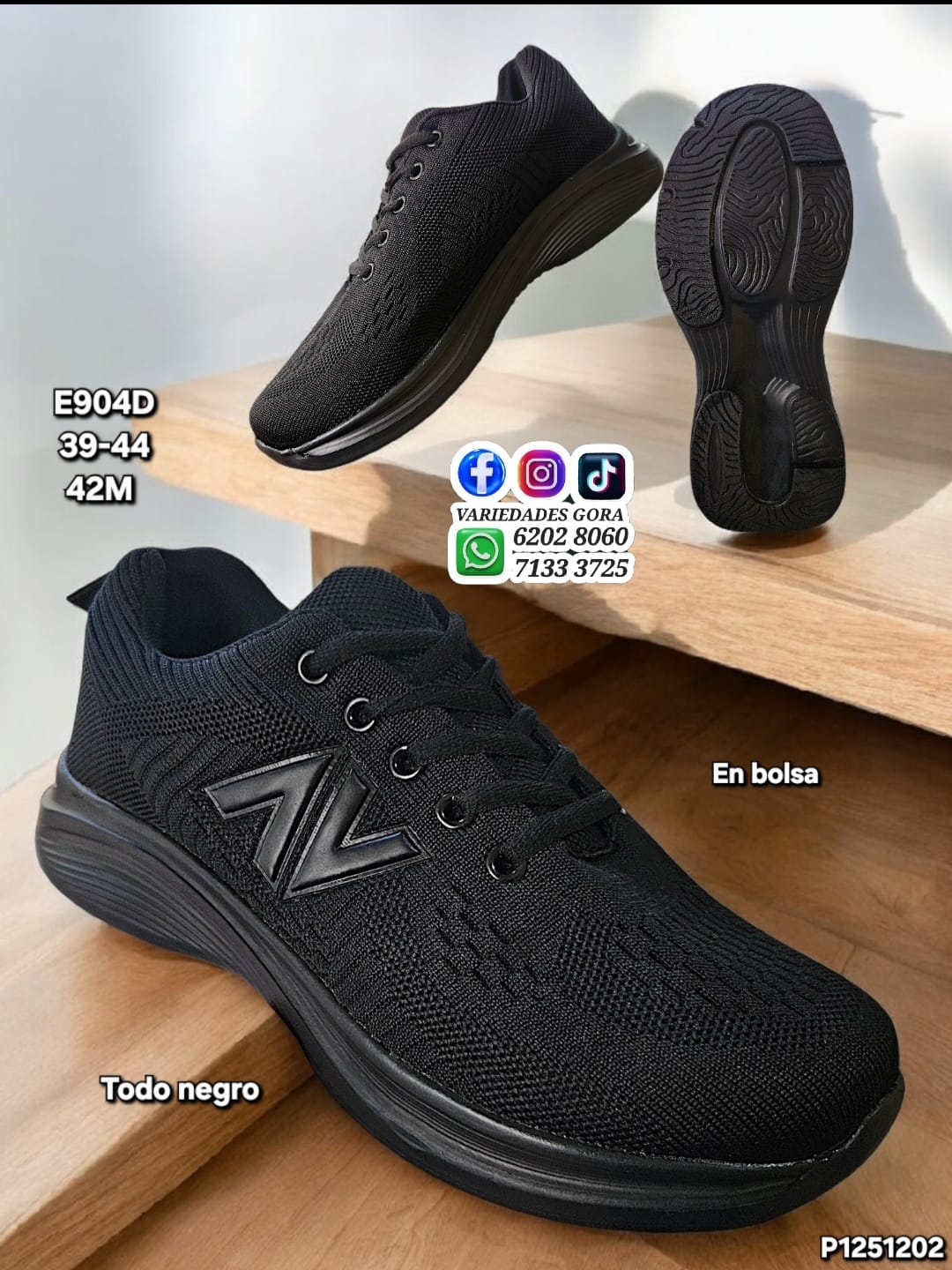 ZAPATO HOMBRE NEGRO EN BOLSA 39-44 P12