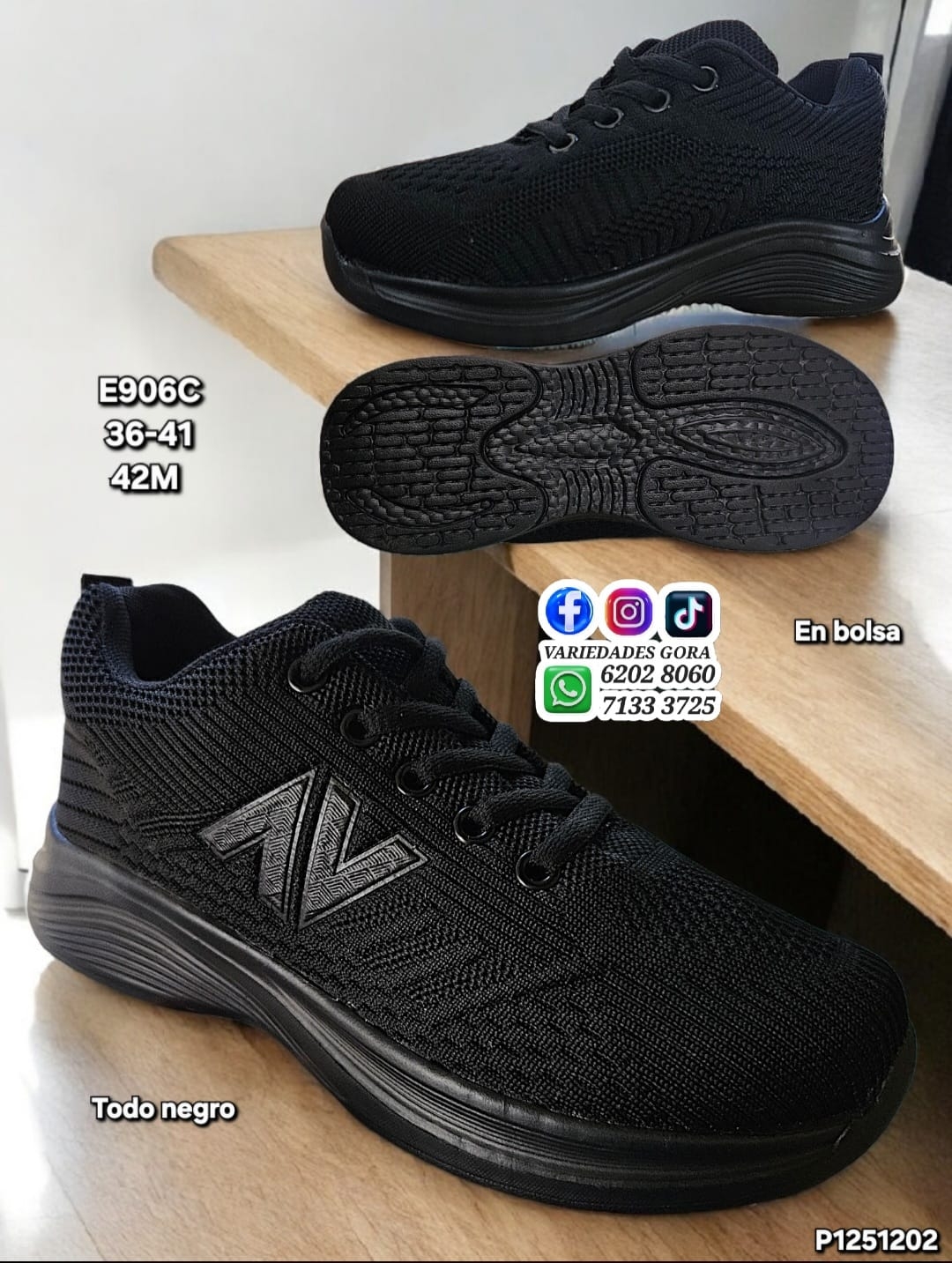 ZAPATO HOMBRE NEGRO EN BOLSA 36-41 P12