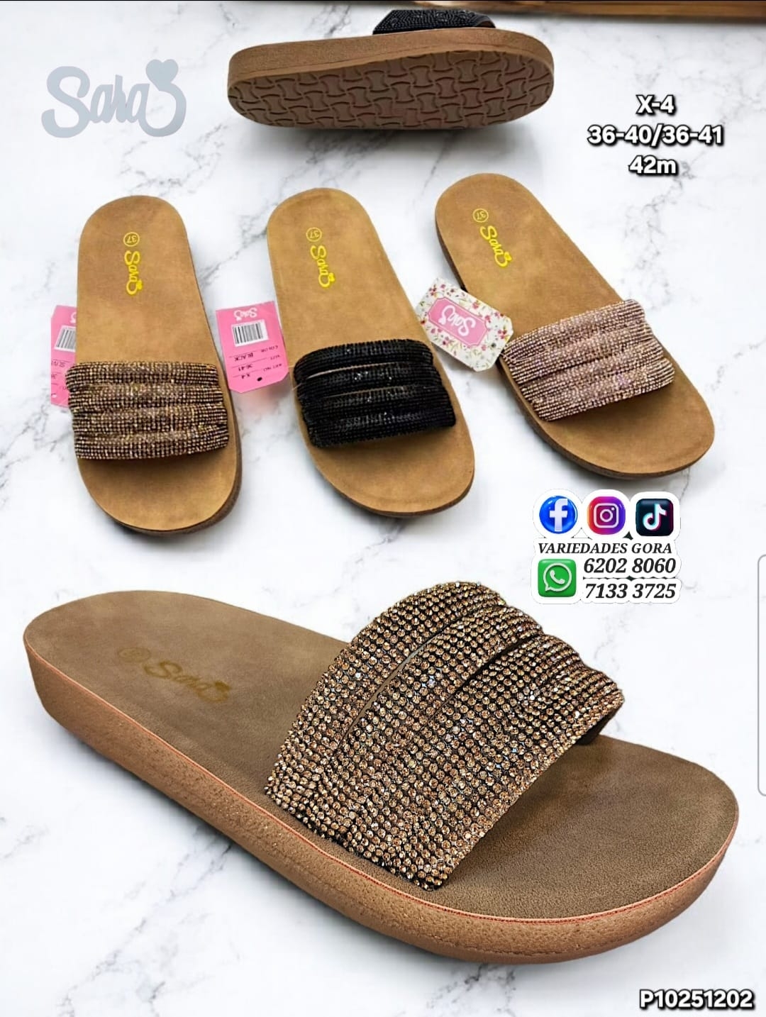 SANDALIA DAMA SARA 36-41 DE METER PACHITA BRILLO  P10