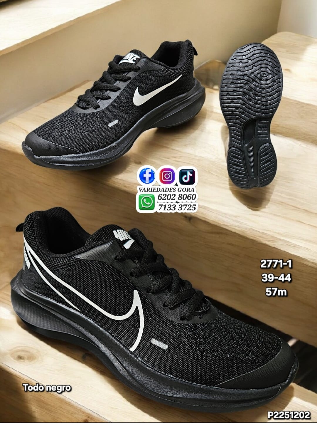 ZAPATO HOMBRE MARCA NK NEGRO 39-44  P2