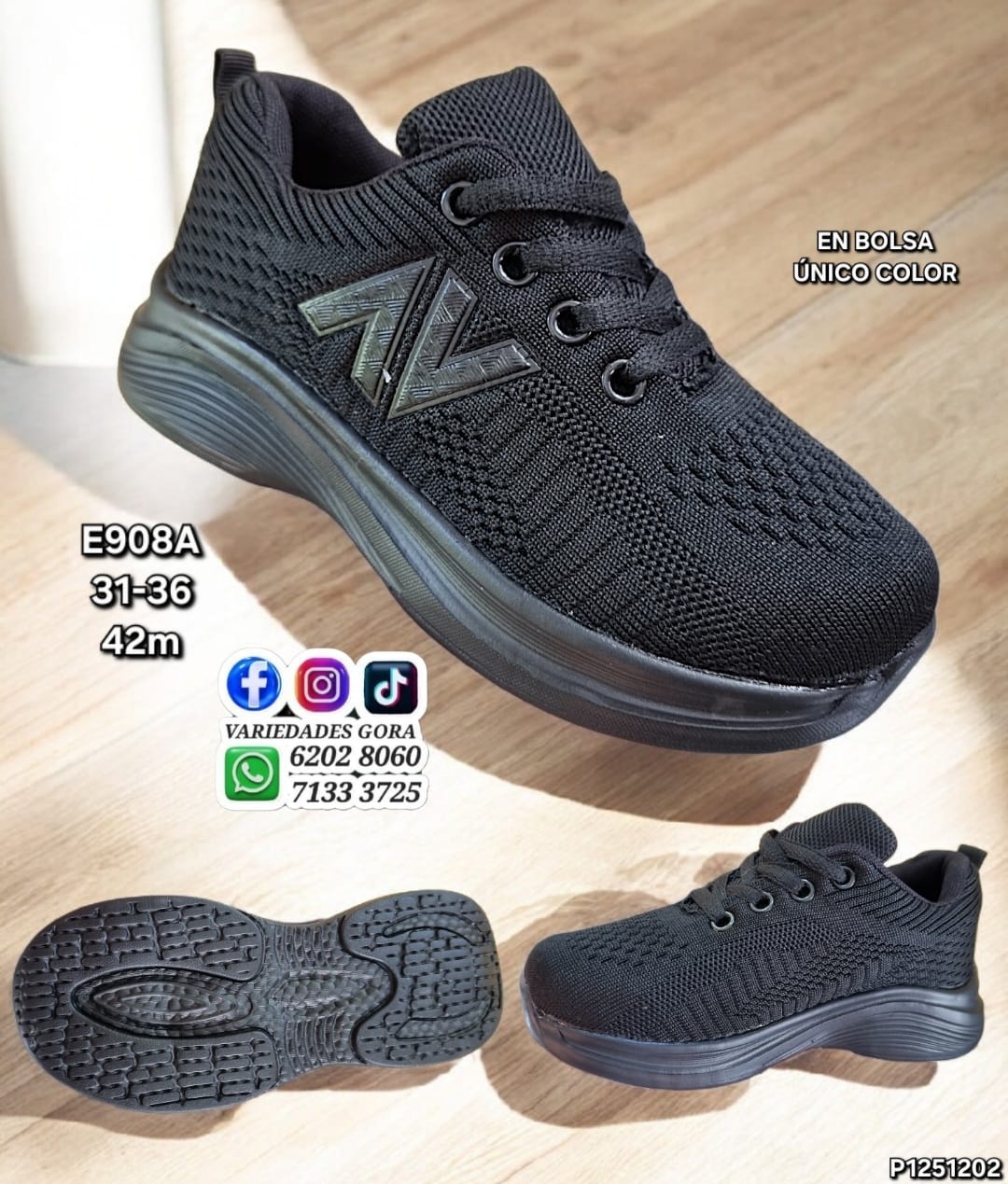 ZAPATO NIÑO NEGRO EN BOLSA 31-36 P1