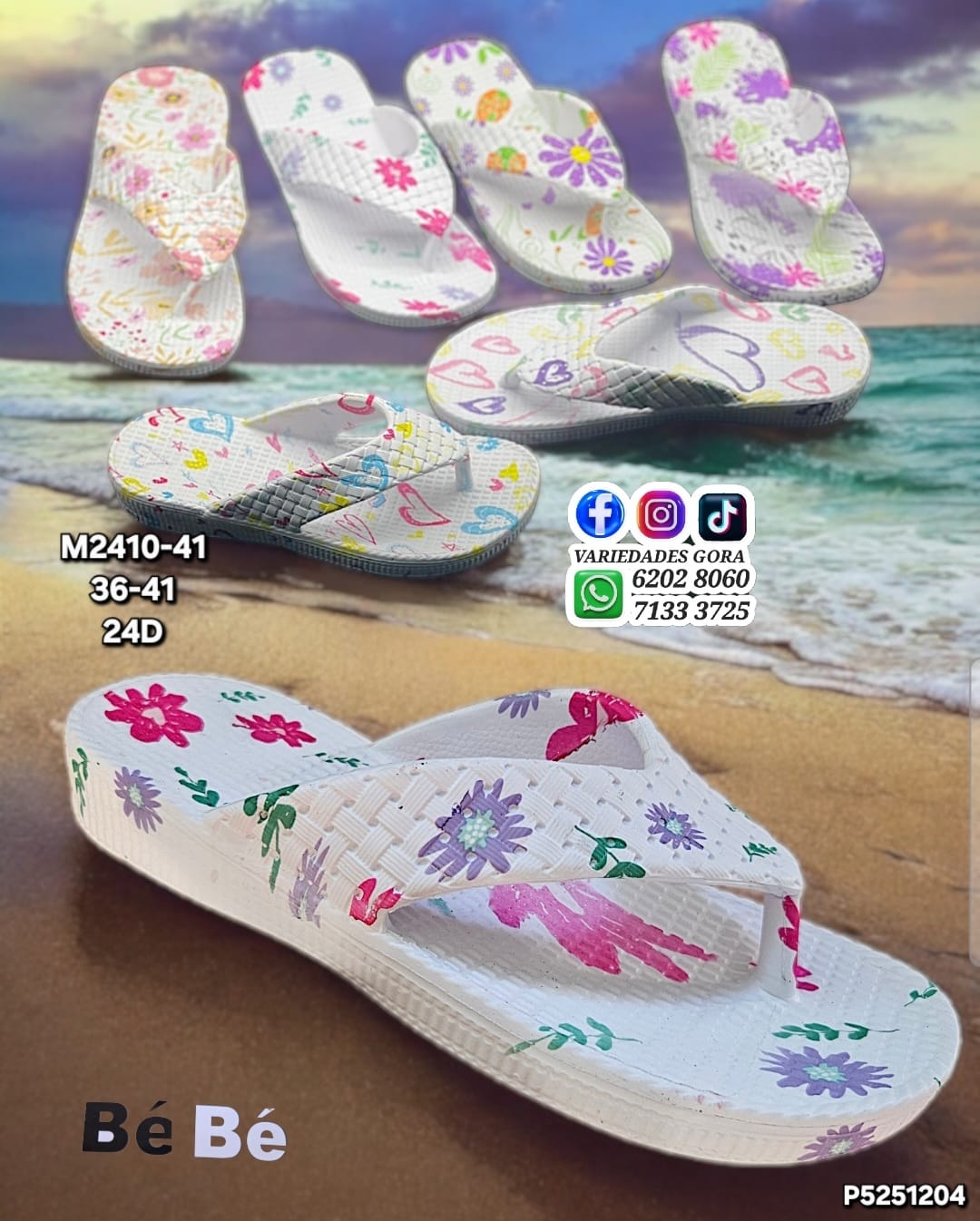 YINA DAMA BEBE 36-41 DEDO FLOREADA P5