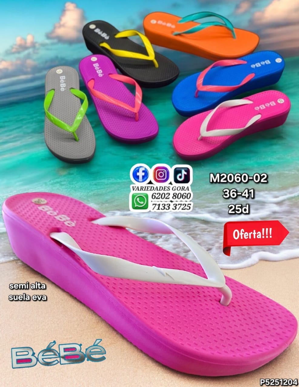 OFERTA YINA DAMA BEBE 36-41 DEDO SEMI ALTA P5