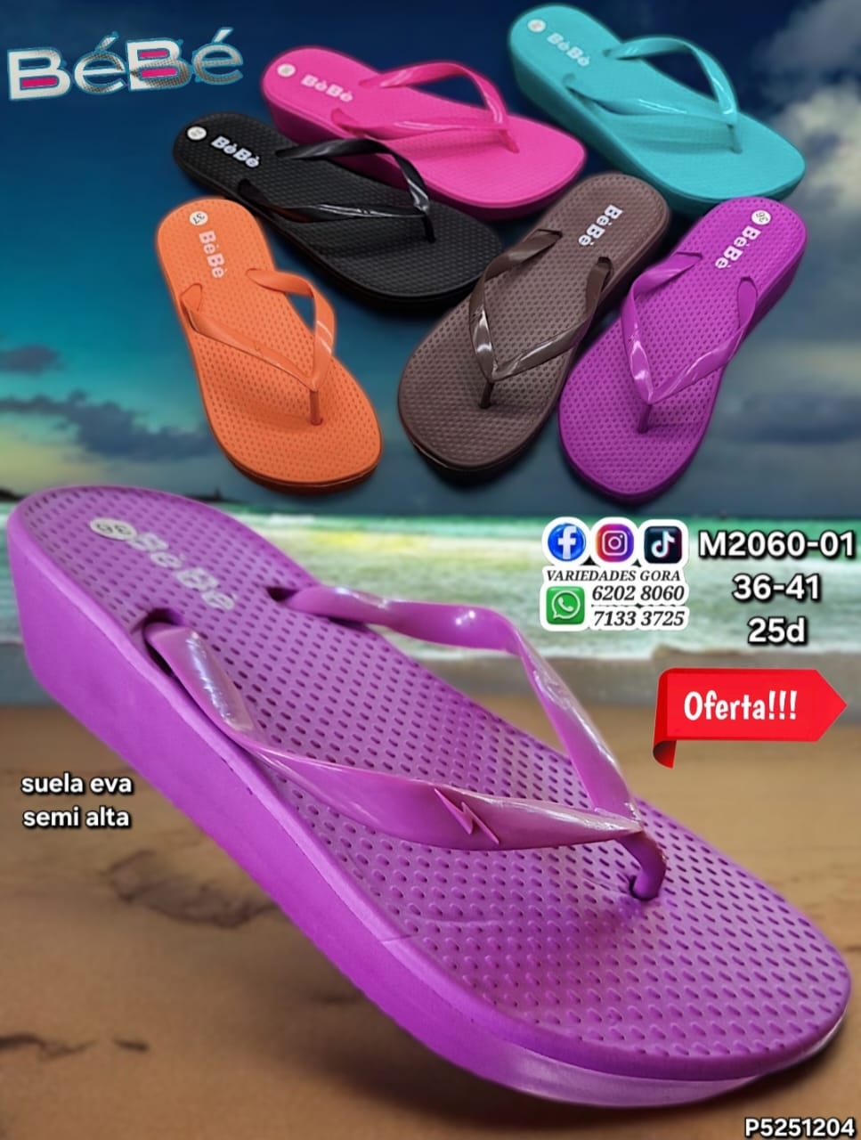 OFERTA YINA DAMA BEBE 36-41 DEDO SEMI ALTA P5