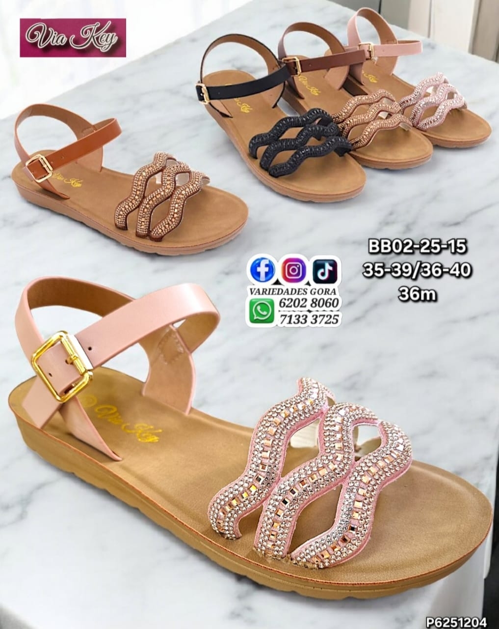 SANDALIA DAMA VIA KEY 35-40 DE TALON PACCHITA P6
