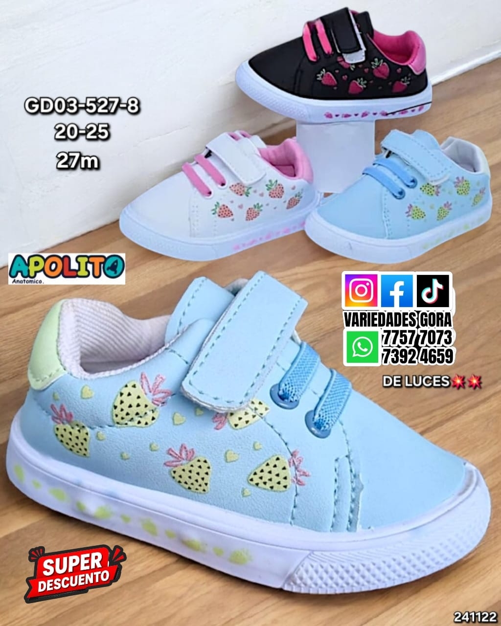 APOLITO ZAPATO LUCES NIÑA 20-25