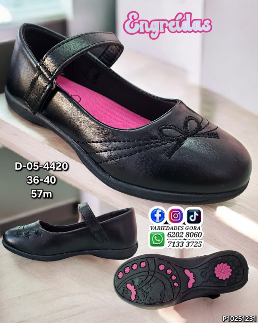 ZAPATO ESCOLAR DAMA 36-40 ENGREIDAS P10