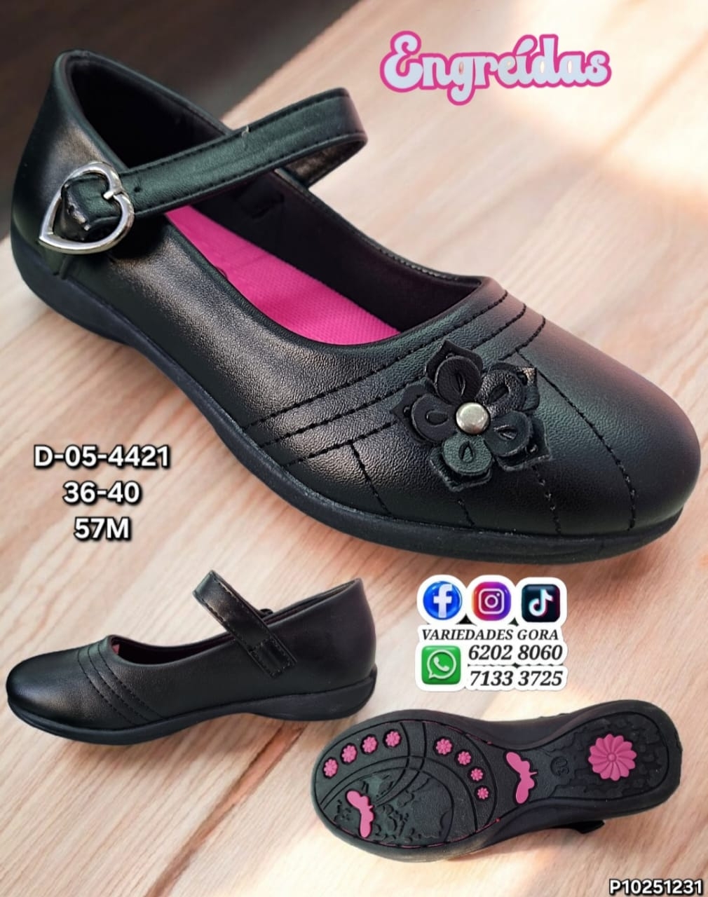 ZAPATO ESCOLAR DAMA 36-40 ENGREIDAS P10