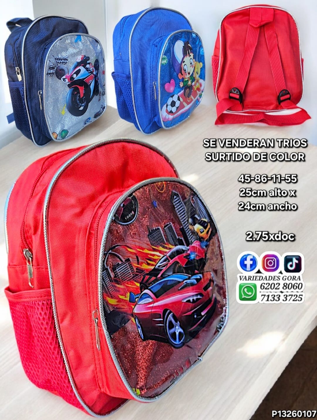 MOCHILA NIÑO 25ALX24AN P13