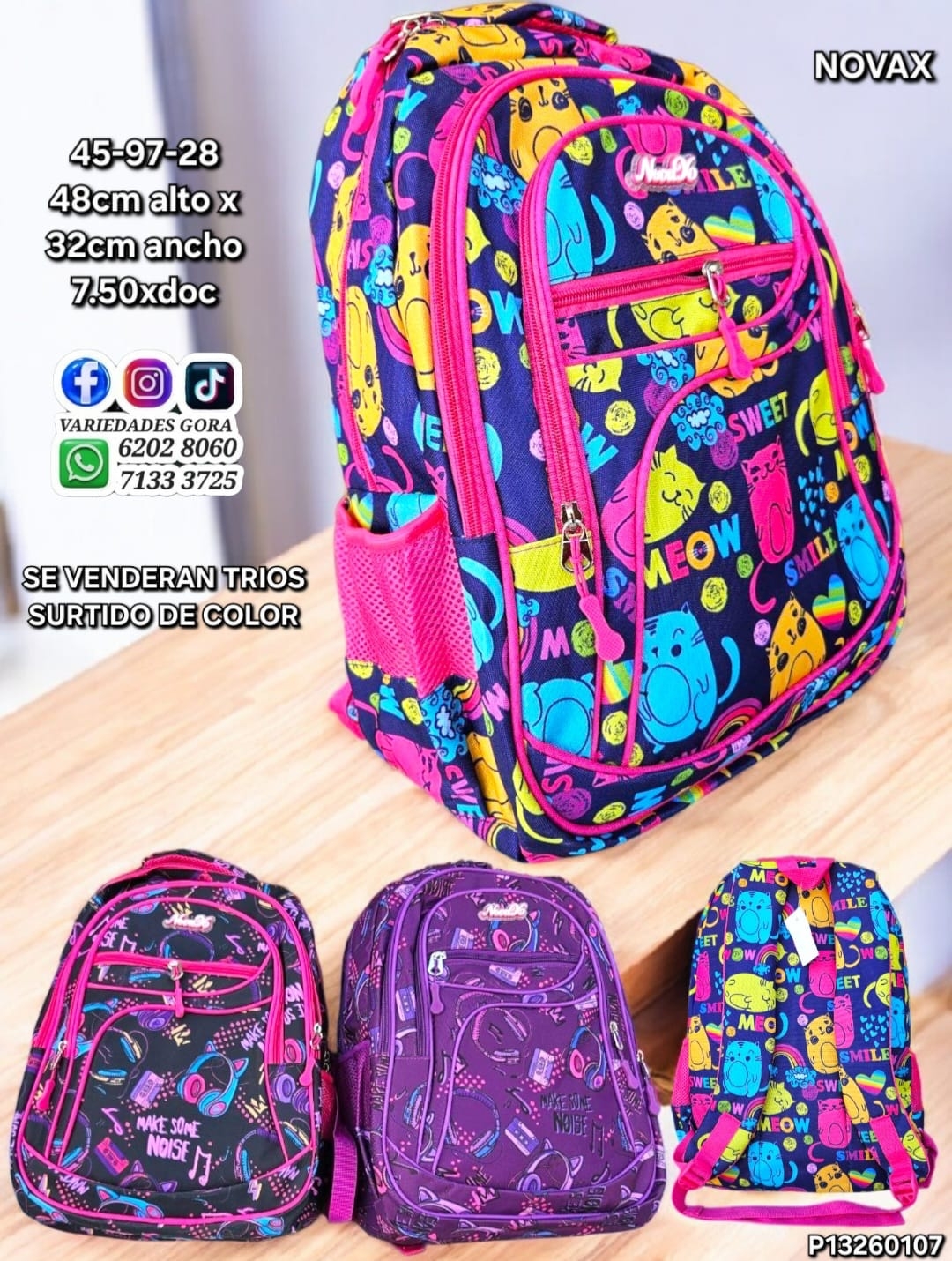 MOCHILA DAMA 48ALX32AN NOVAX P13