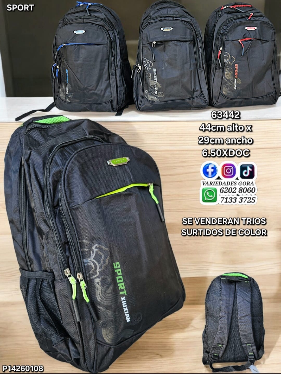 MOCHILA HOMBRE 44ALX29AN SPORT P14