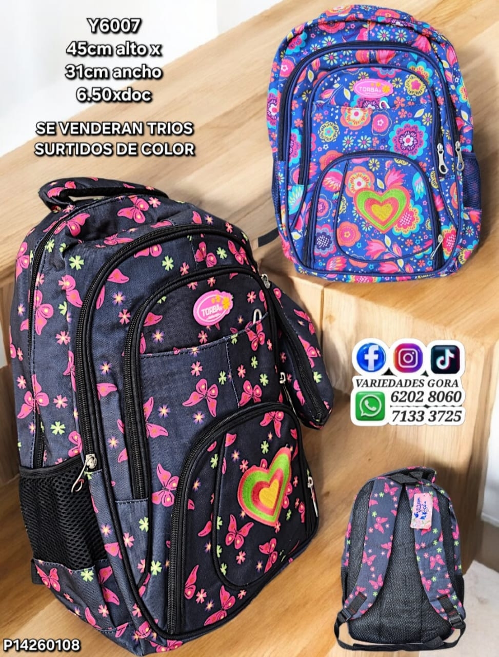 MOCHILA NIÑA TORBA ESTAMPADO SURTIDO 45ALX31AN P14