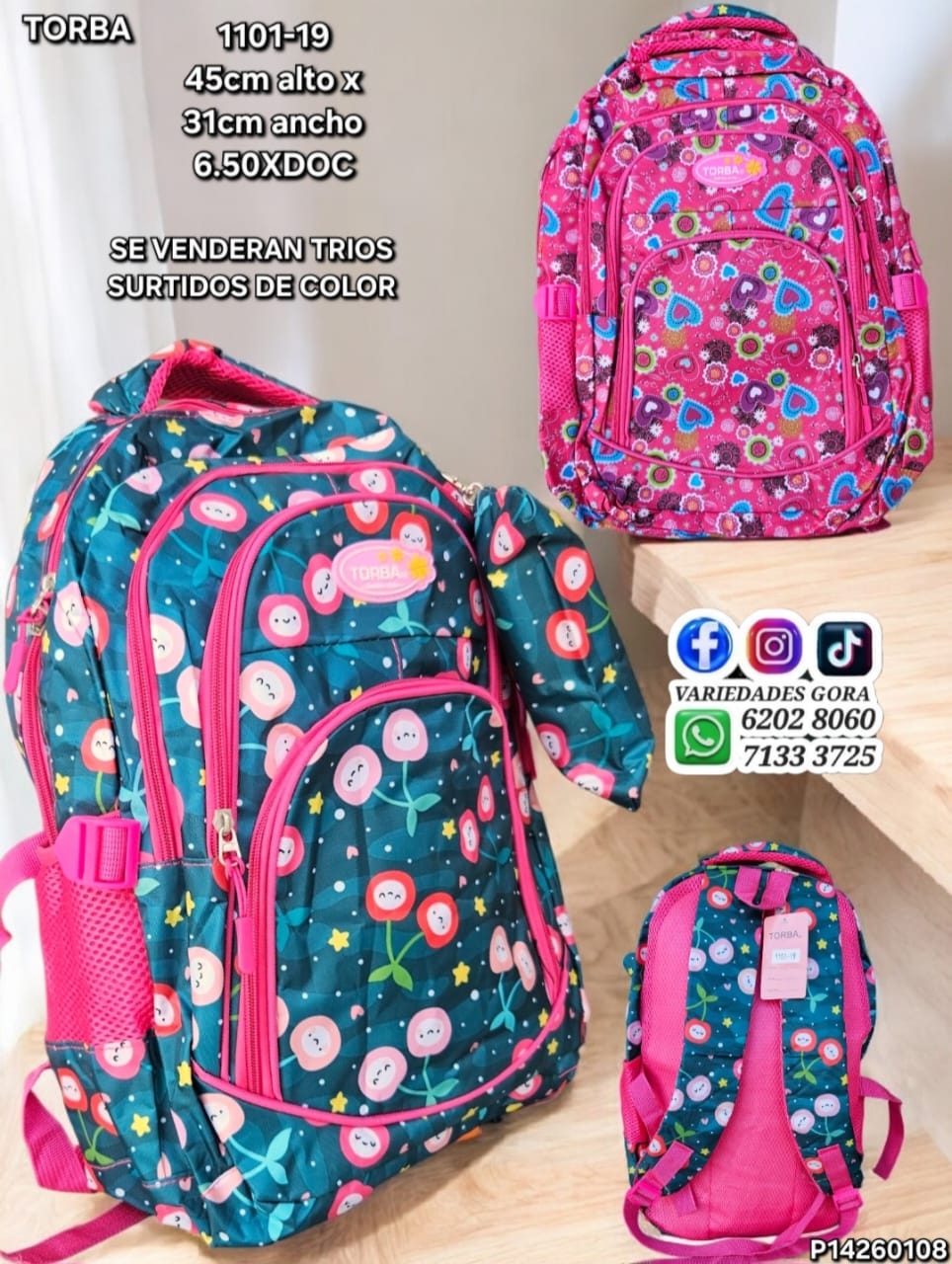 MOCHILA DAMA TORBA ESTAMPADA SURTIDO 45ALX31AN P14