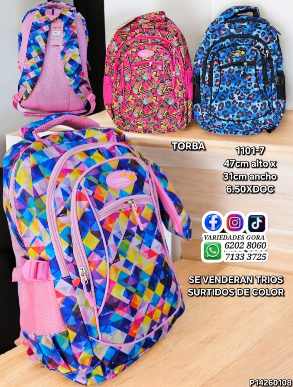 MOCHILA DAMA TORBA ESTAMPADA SURTIDO 47ALX31AN P14