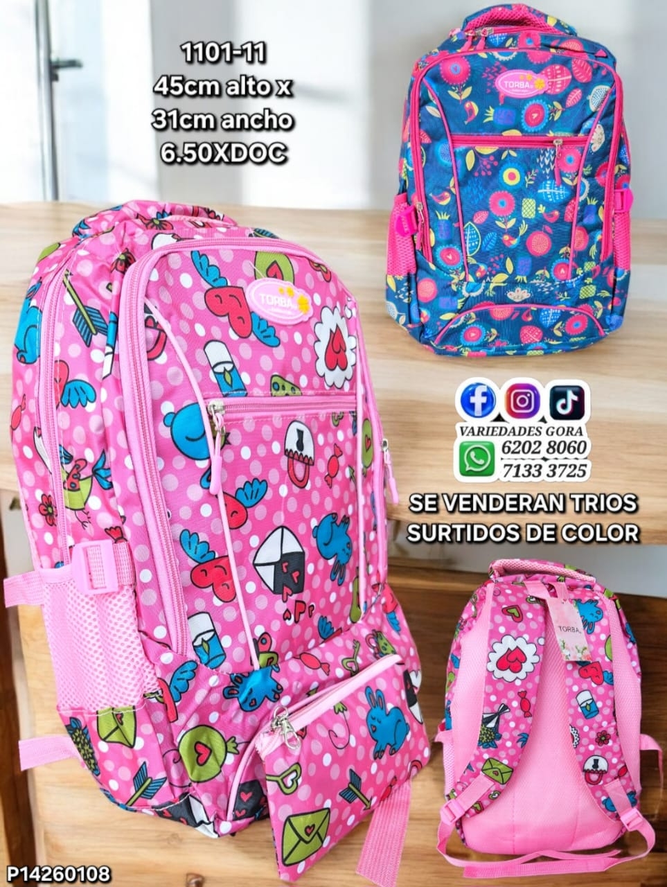 MOCHILA DAMA TORBA ESTAMPADO SURTIDO 45ALX31AN P14