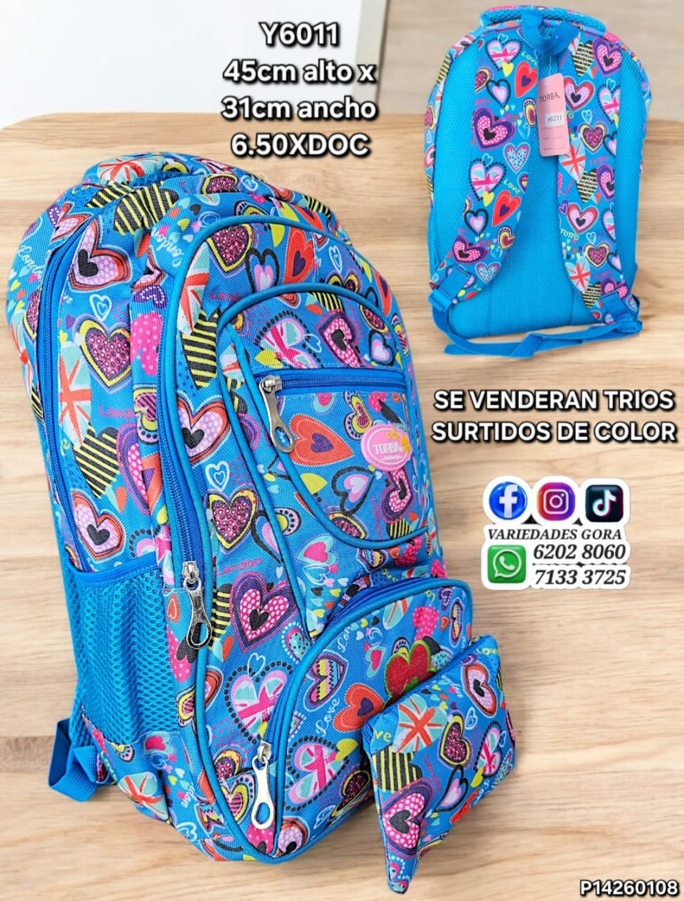 MOCHILA DAMA TORBA ESTAMPADO CELESTE 45ALX31AN P14