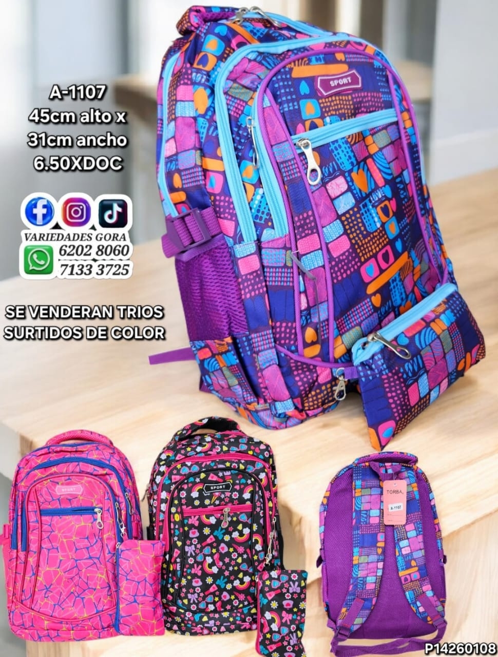 MOCHILA DAMA SPORT ESTAMPADA SURTIDA 45ALX31AN P14
