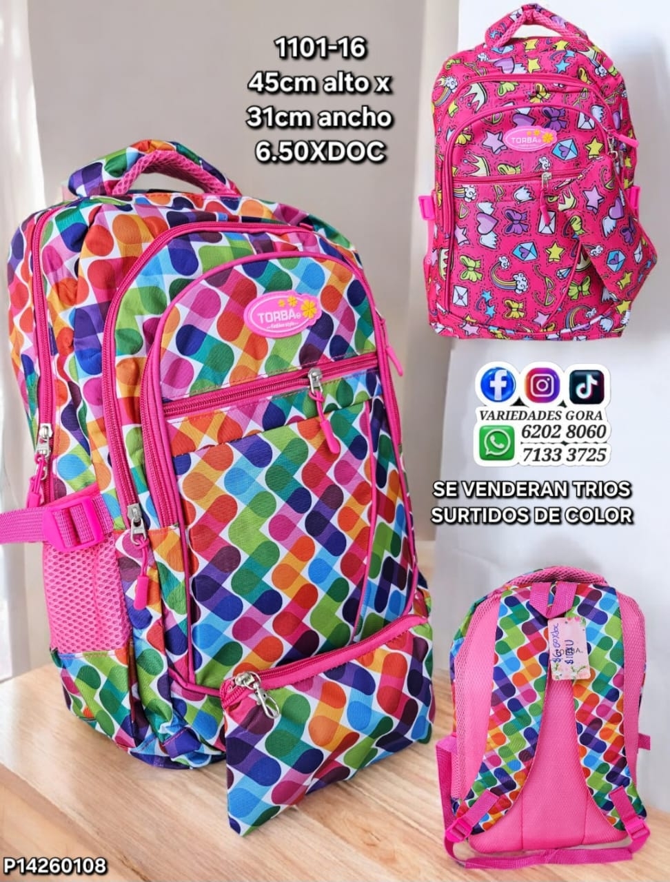 MOCHILA DAMA TORBA  ESTAMPADA SURTIDO 45ALX31AN P14 
