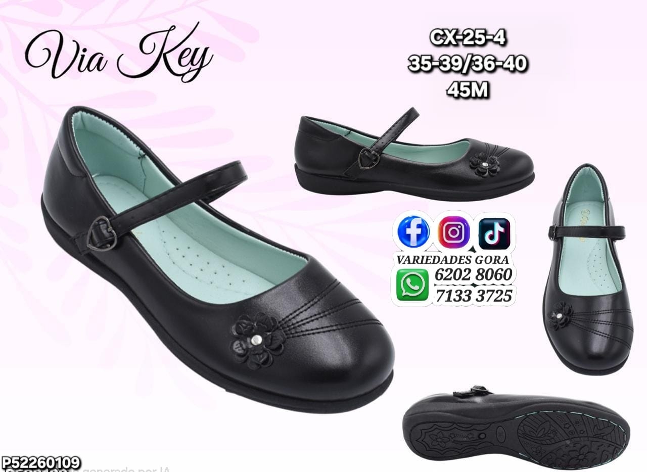 ZAPATO ESCOLAR DAMA 35-40 VIA KEY P52