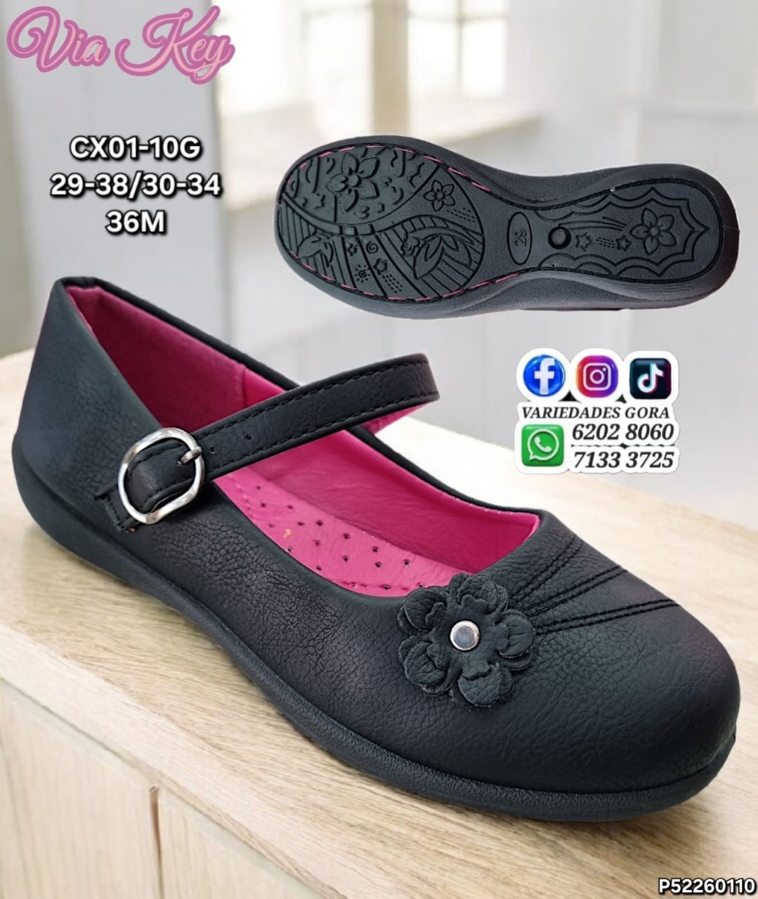 ZAPATO ESCOLAR NIñA VIA KEY 29-34 P52