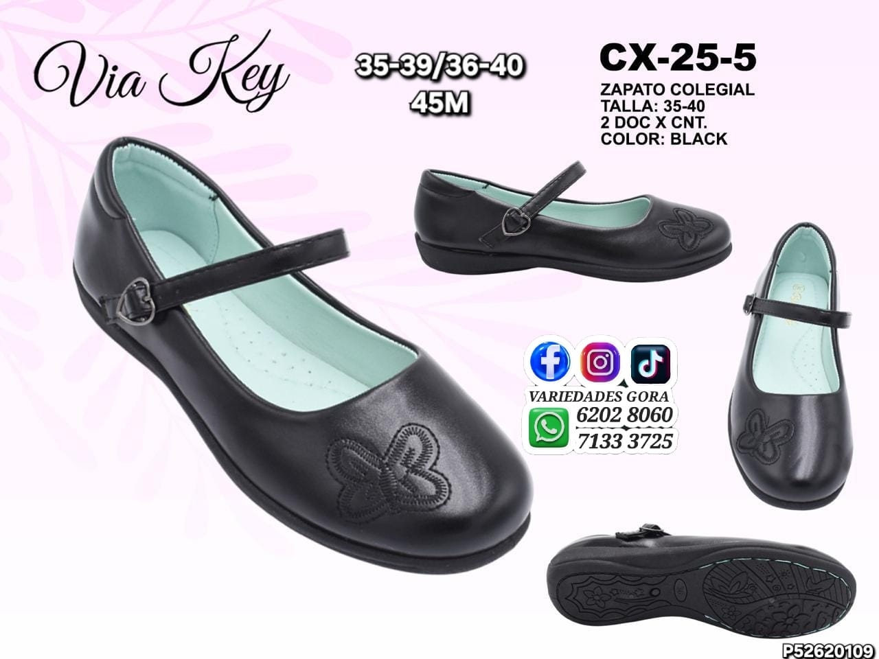 ZAPATO ESCOLAR DAMA 35-40 VIA KEY P52